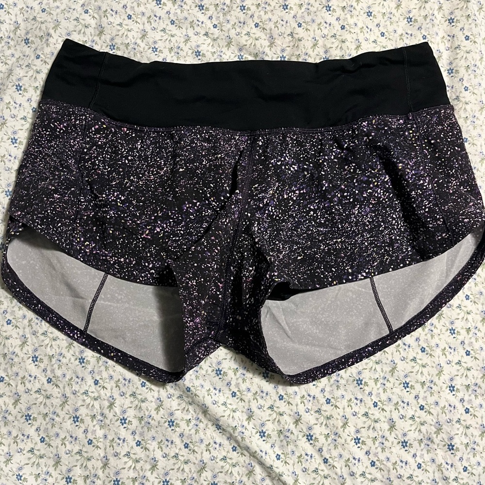 Lululemon Athletica Black Athletic Shorts with Curved Hem